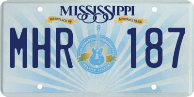 MS license plate MHR187