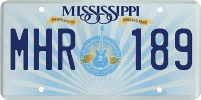 MS license plate MHR189
