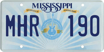 MS license plate MHR190