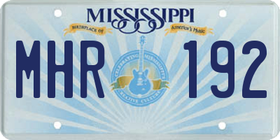 MS license plate MHR192