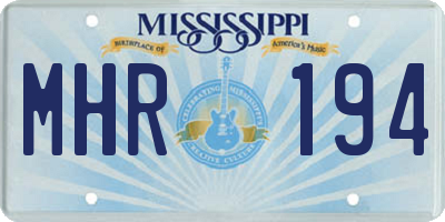 MS license plate MHR194