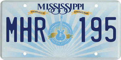 MS license plate MHR195