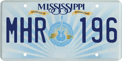 MS license plate MHR196
