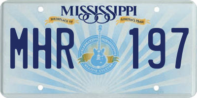 MS license plate MHR197
