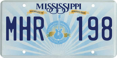 MS license plate MHR198