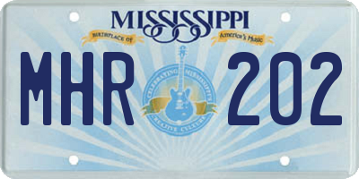 MS license plate MHR202