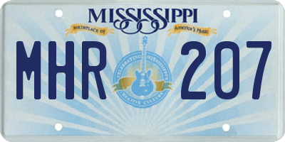 MS license plate MHR207