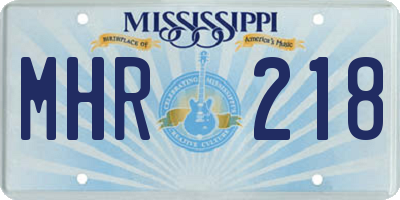 MS license plate MHR218
