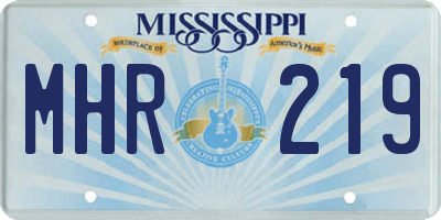 MS license plate MHR219