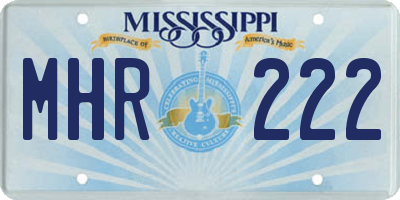 MS license plate MHR222