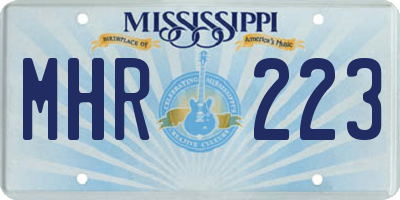 MS license plate MHR223