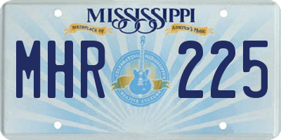 MS license plate MHR225
