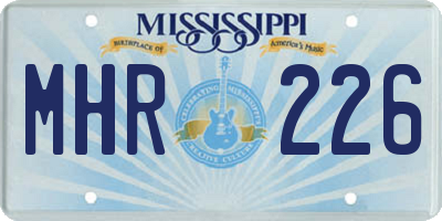 MS license plate MHR226