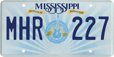 MS license plate MHR227