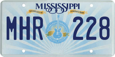 MS license plate MHR228