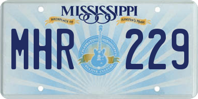 MS license plate MHR229