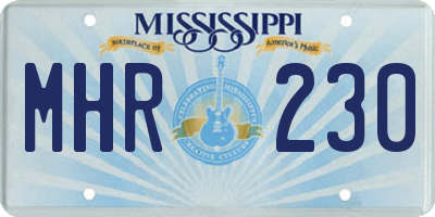 MS license plate MHR230