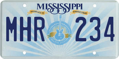 MS license plate MHR234