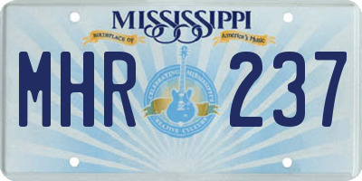 MS license plate MHR237
