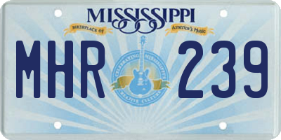 MS license plate MHR239
