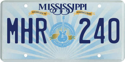 MS license plate MHR240