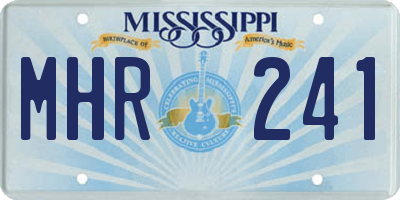 MS license plate MHR241