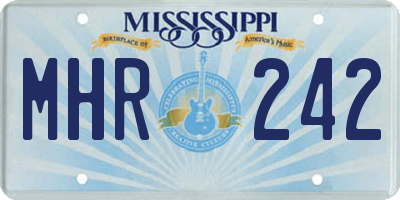 MS license plate MHR242