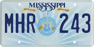 MS license plate MHR243