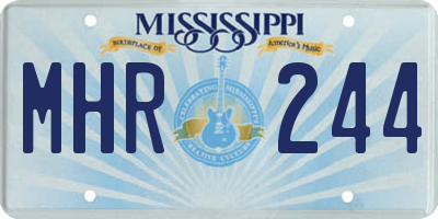 MS license plate MHR244