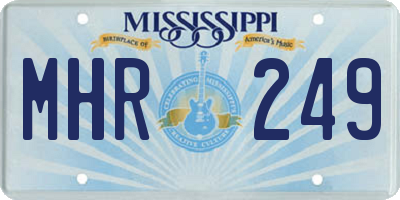 MS license plate MHR249