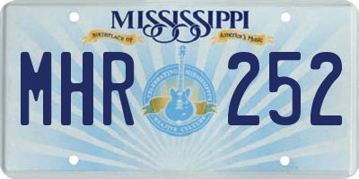 MS license plate MHR252