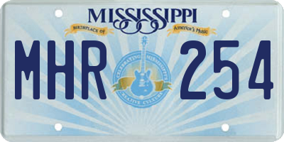 MS license plate MHR254