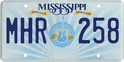 MS license plate MHR258