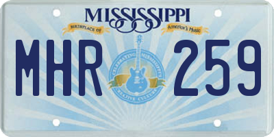 MS license plate MHR259