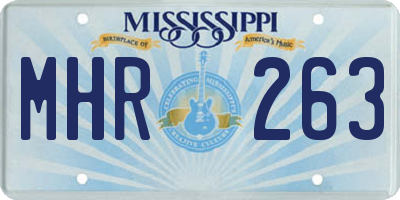 MS license plate MHR263