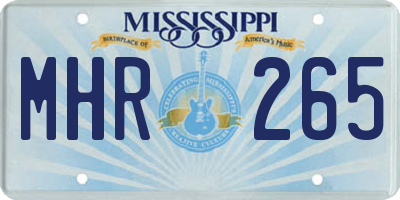 MS license plate MHR265