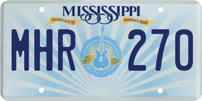 MS license plate MHR270