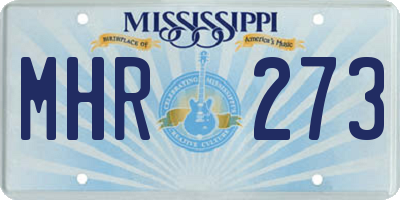 MS license plate MHR273