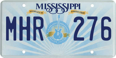 MS license plate MHR276
