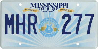 MS license plate MHR277