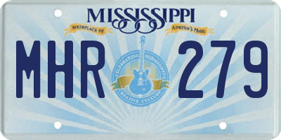 MS license plate MHR279