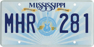 MS license plate MHR281