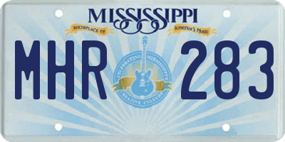 MS license plate MHR283