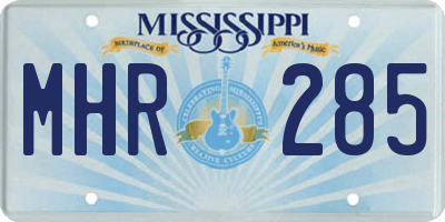 MS license plate MHR285