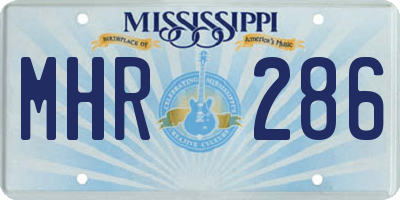 MS license plate MHR286