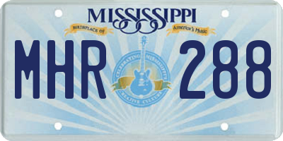 MS license plate MHR288