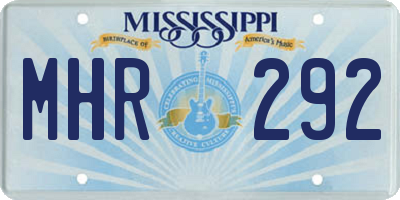 MS license plate MHR292