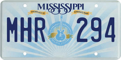 MS license plate MHR294