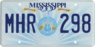 MS license plate MHR298