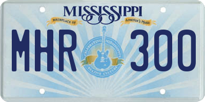 MS license plate MHR300